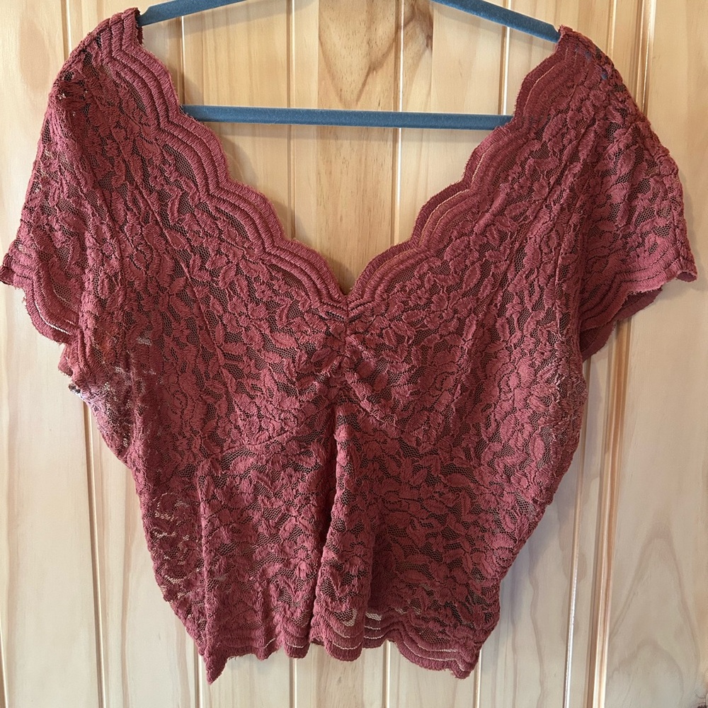 Shyanne Burgundy Lace Blouse